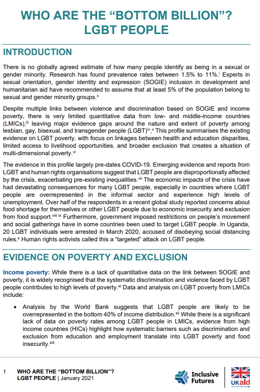 a screenshot of the first page of resource, showing the title, inclusive futures and ukaid logos, and an introduction. 