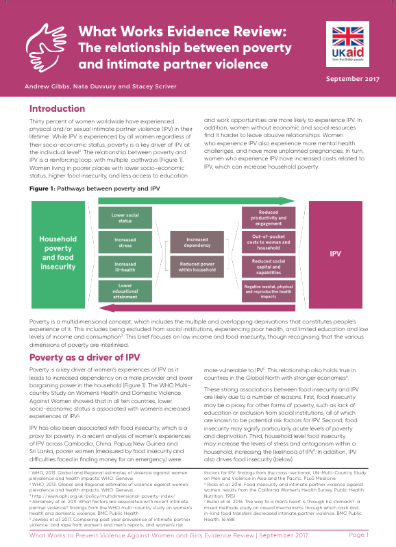Screenshot showing the first page of the resource, including the title, What works and Ukaid logos and opening text.