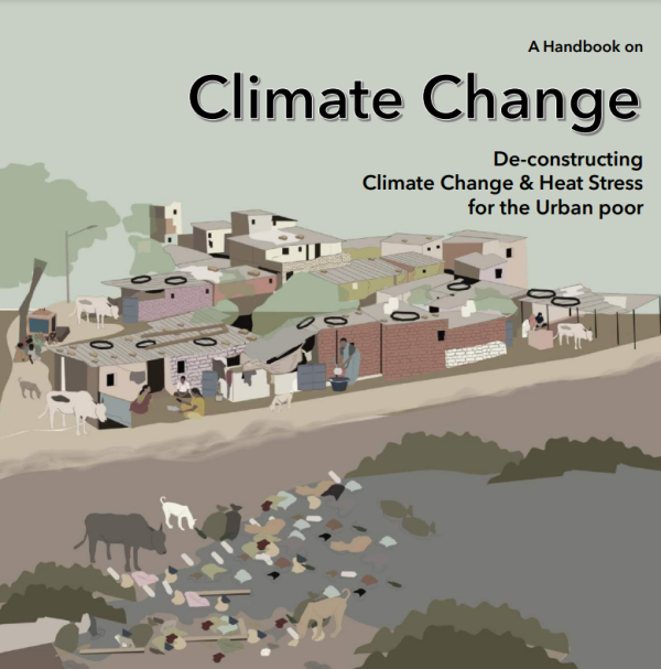 a screenshot of the first page of the resource, showing an image of a slum, with people doing various activities, dogs and a cow rummaging through some rubbish, the resource title.