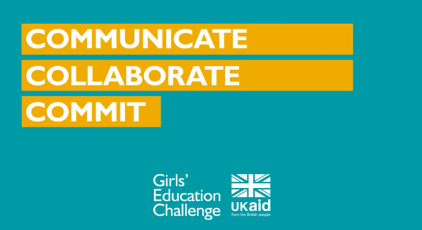 a screenshot of the opening section of the video, showing the title, girls’ education challenge and ukaid logos.