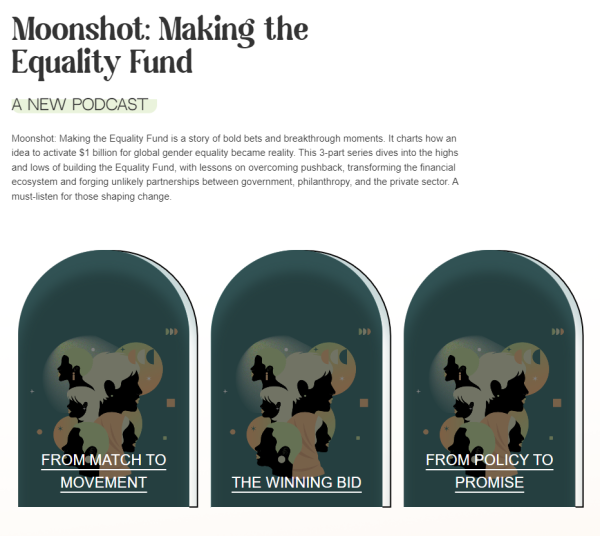 a screenshot of the website hosting the podcast, with the title, description and link to the episodes.