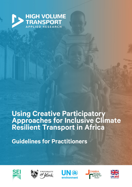 a screenshot of the first page of the resource, showing the title, a photo of a child pushing another child in a wheelchair and logos of the ukaid, publisher and partners.