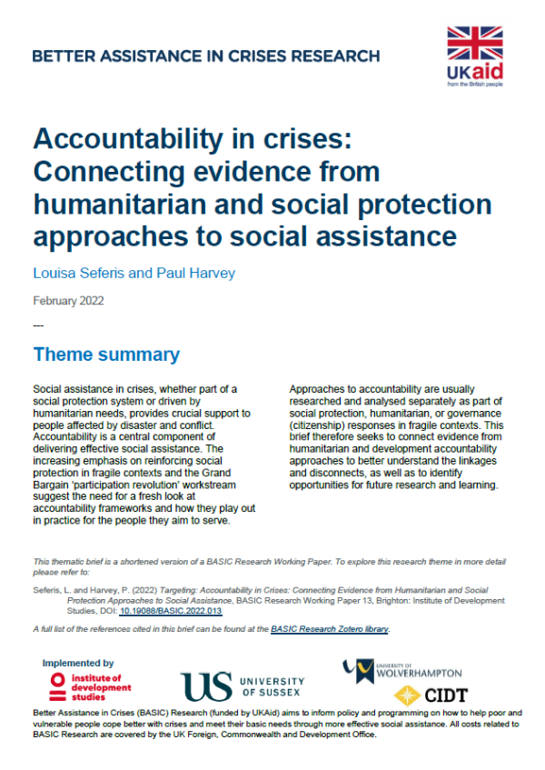 a screenshot of the first page of the resource, showing the title, theme summary and the publishers’, implementers’ and ukaid logos.