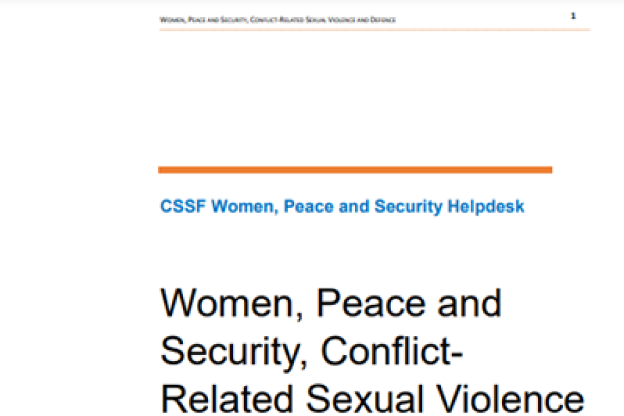 a screenshot of the cover page of the resource showing the title and the women, peace and security helpdesk logo. 