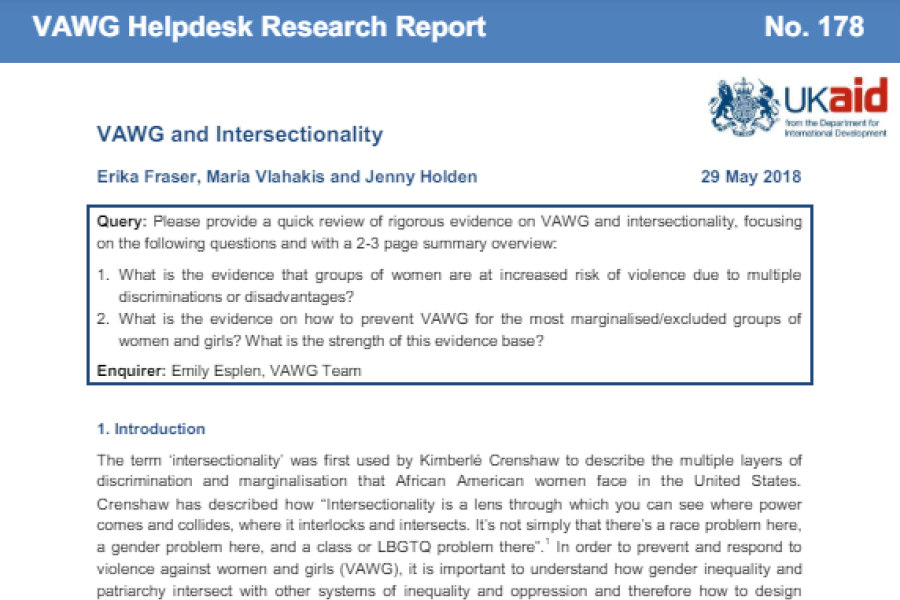 Screenshot showing the first page of the resource, including the title, Ukaid logo and text on the first page.