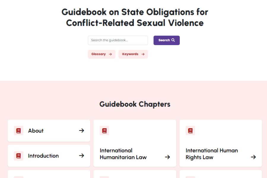 Screenshot showing the webpage where the guidebook is found. It shows the title, and all the different chapters of the guidebook