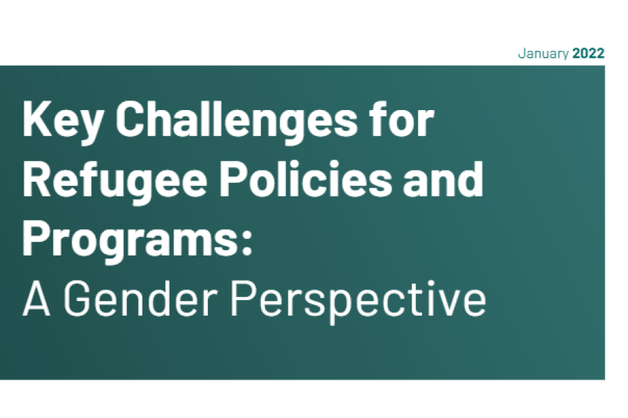 Screenshot showing first page of resource, including title and authors. Also shows gender dimensions of forced displacement logo, the Ukaid logo, the united nations high commissioner for refugees logo and the world bank group logo