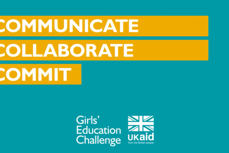 a screenshot of the opening section of the video, showing the title, girls’ education challenge and ukaid logos.