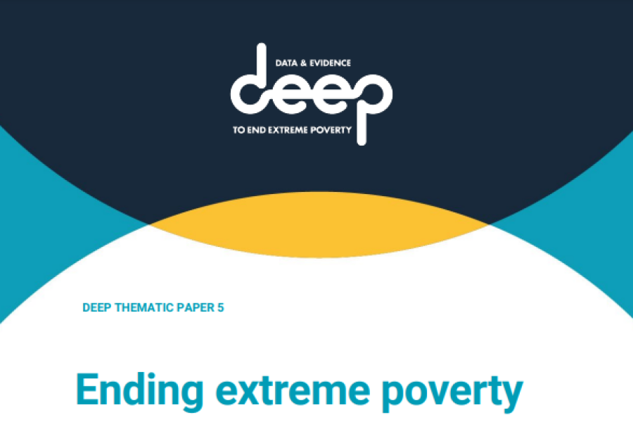 Screenshot showing the cover page of the resource, including the logo for data and evidence  to end extreme poverty, the resource title, author and date of publication.