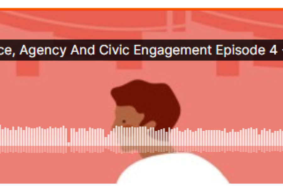  Screenshot showing soundcloud thumbnail of the podcast, including title and play button 